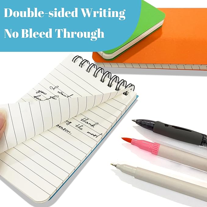 OSIMIG 48 Packs Small Pocket Spiral Notebooks Bulk 3 x 5 Inch, Memo Pads 6 Colored 60Sheets/120Pages (80GSM), Small Notepads with Lined Pages for Listing, Planning, Note Taking
