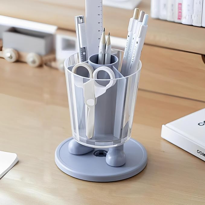 INSTOME Rotating Pen Holder,Cute Bow Pen Holder,Office Desk Accessories for Work, School,or Home