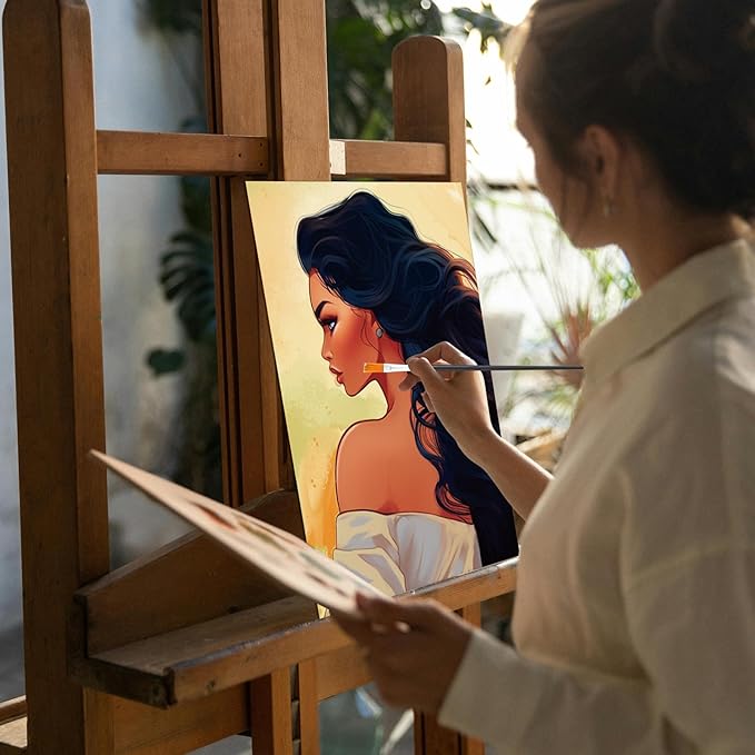 Cholemy 36 Pcs Paint and Sip Kit for Adults 8''x10'' Pre Drawn Canvas for Painting DIY Afro Acrylic Painting Kit Wood Easel Brushes Date Night Bulk for Father's Day Party Gifts(Fashion Women)