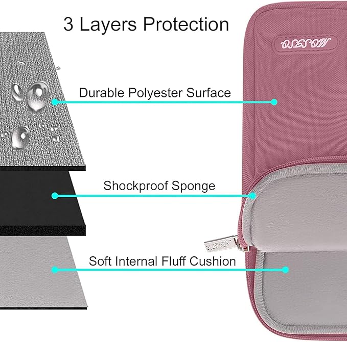 MOSISO Laptop Case 13 inch, Laptop Sleeve Compatible with MacBook Neo/Air/Pro 13 inch with A18/M5/M4/M3/M2/M1 Chip 2026-2016, Polyester Vertical Computer Sleeve Bag with Pocket, Dusty Rose