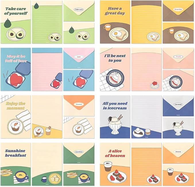 Monolike Fall In Newtro ver.3 Letter Paper and Envelopes Set - 8Type, 32 Letter Paper + 16 Envelopes