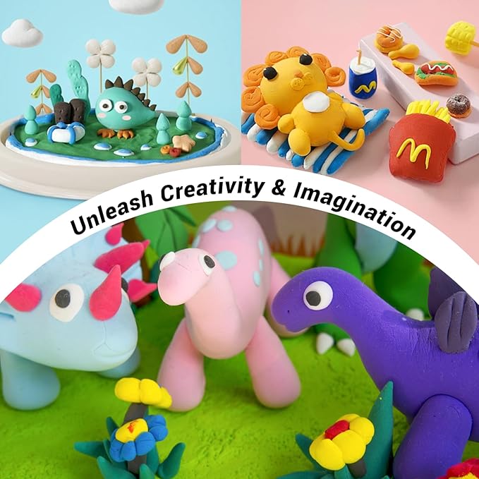Drawdart Air Dry Clay- 36 Colors Modeling Clay Kit with 3 Sculpting Tools, Safe & Non-Toxic, Magic Foam Clay for Kids and Adults, DIY Molding Clay Gift for Boys and Girls