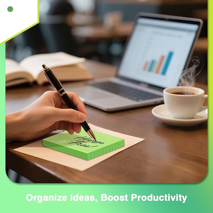 250 Count Green Index Cards with Ring 3 x 5 Inch Heavyweight Ruled Index Cards, Flash Cards for School & Office Supplies and Home Organization, Durable Study To Do List Note Cards with Ruled Lines