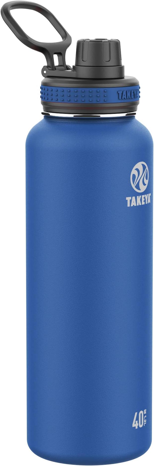 Takeya Originals 40 oz Vacuum Insulated Stainless Steel Water Bottle - Leakproof & BPA-Free Spout Lid - Keeps Drinks Cold 24 Hrs/Hot 12 Hrs - Double-Wall Design - Ideal for Active Lifestyles, Navy