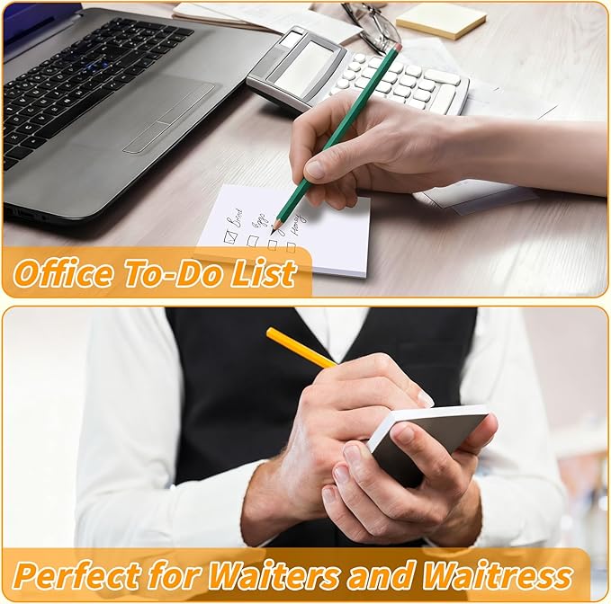 Note Pads 4x6, 36 Pack Small NotePads, Server Pads, Scratch Pads 4x6, Memo Pads White Paper, 50 Sheets per Blank Note Pads 4 x 6, Mini Writing Pads Pocket Notepads for Office School Home Supplies