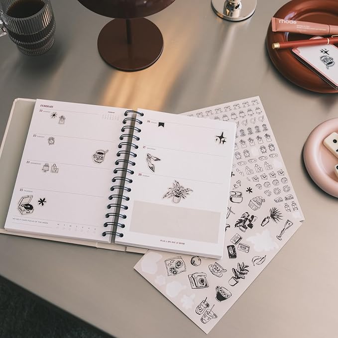 KOKONOTE Planner 2026-2027 Gazette - Planner for Women 17 Month (Aug 26/ Dec 27) | Weekly & Monthly Academic Planner 2026-2027 | 6.4" x 7.9" | Hardcover Agenda 2026 | Thick paper 120 g/m²