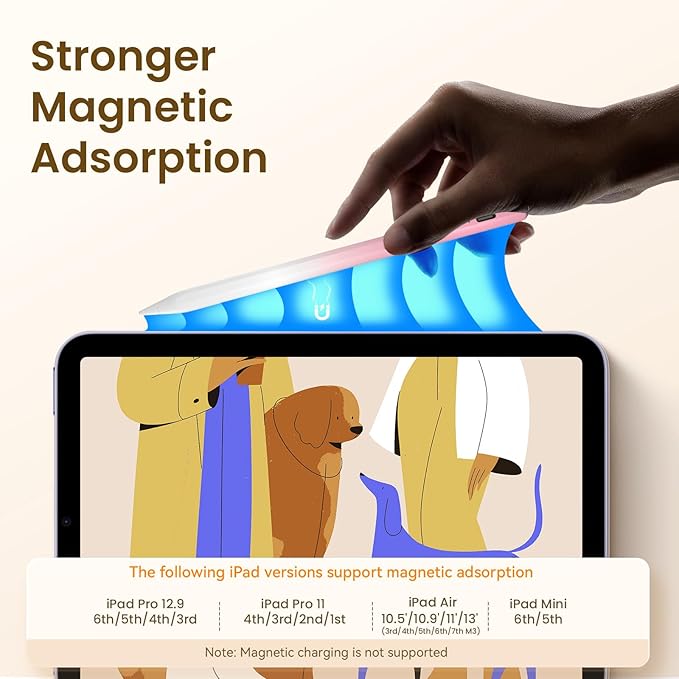 Hastraith Stylus Pen for iPad(2018-2026)-13 Mins Fast Charge with Tilt Sensitivity & Palm Rejection for iPad 11/10/9/8/7/6th Gen, Air 5/4/3/M4/M3/M2, Pro 13"/12.9"/11"/M4, Mini 7/6/5th, Gradient Pink