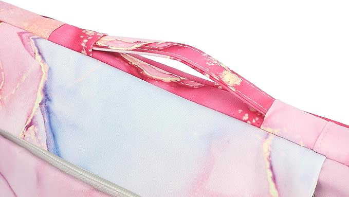 360° Protective 3 Pockets Laptop Sleeve Case Bag Computer Carrying Cover with Handle for MacBook Air 15 inch and 15.6 inch HP, Dell, Acer, Asus, Lenovo Notebook (Pink Marble)
