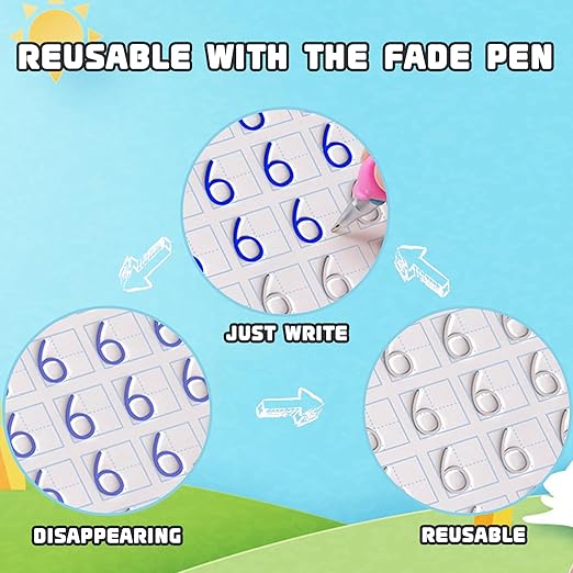 Magic Grooved Writing Practice for Kids, Grooved - 4 children's Magic Copybooks, Grooved Handwriting Practice for Kids 5-10, Preschool Learning Activities, 3 Year Old Boy Gifts for Grandkids.