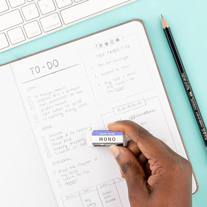 Tombow 57321 MONO Eraser, White, Small, 5-Pack. Cleanly Removes Marks Without Damaging Paper