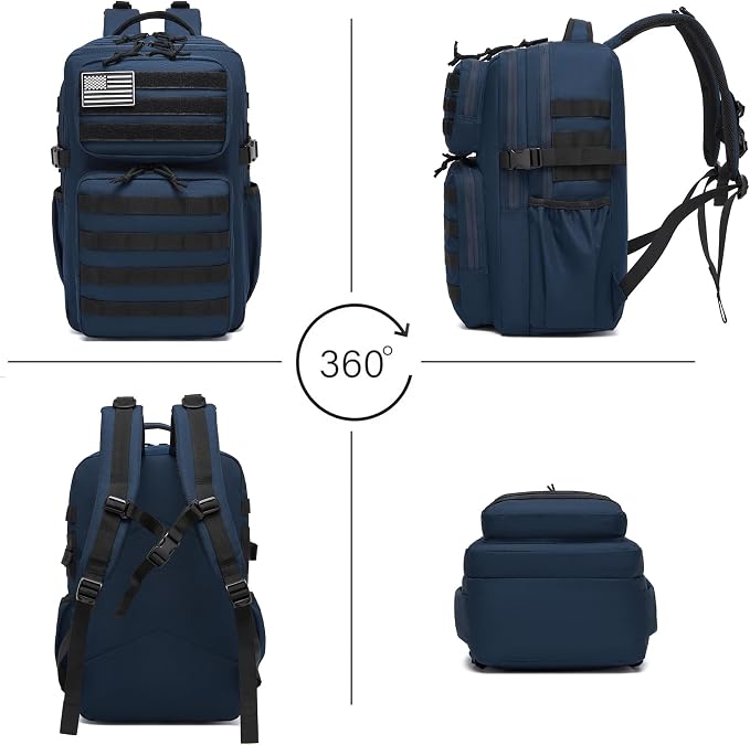 Wotony Military Tactical Backpack for Men Waterproof Daypack 3 Day Assault Pack Molle Bag with Water Bottle Holder