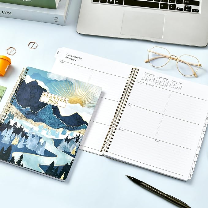 2026 Planner - JAN 2026 - DEC 2026, Planner 2026, 8'' x 10'', 2026 Planners Weekly Monthly, Spiral Bound, Back Pocket, Cardboard Cover