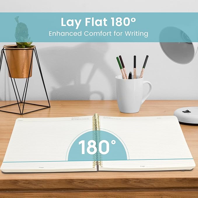 Taja Large Spiral Lined Journal for Women, 8.5" x 11" Notebooks for Work Collge Ruled, A4 Aesthetic Cute Journaling Notebooks for Writing, Plastic Cover, Sunset