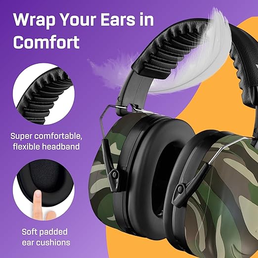 Vanderfields - Hearing Protection Ear Muffs - Over 35 dB (2K Hz) Broad Noise Cancelling Sound Reduction - Adults & Teens