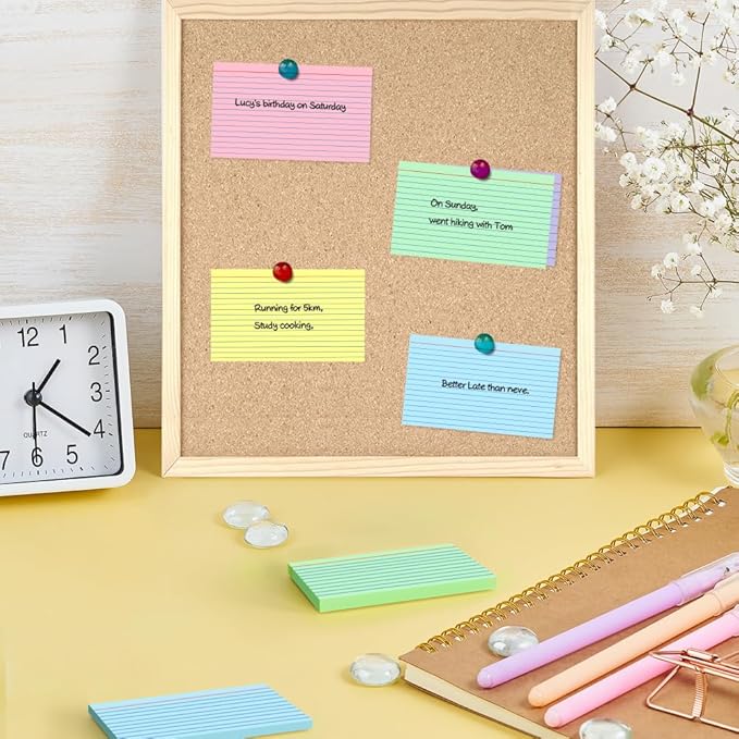 YIZUUN Colored Index Cards 5x8, 120 Count, 6 Color Large Index Cards Ruled, Flash Cards for Studying, large note cards 5x8 for Studying, Recipes, Memo Cards, Office Supply, DIY, Presentation