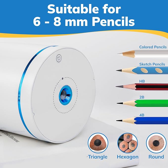 Fully Automatic Electric Pencil Sharpener, Rechargeable