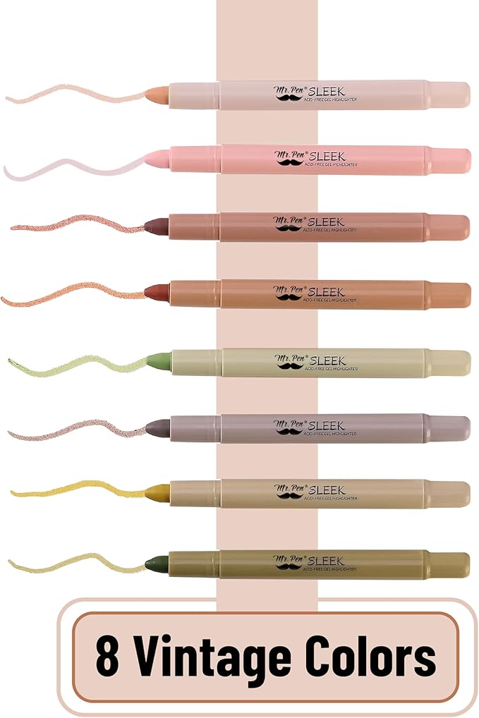 Mr. Pen- No Bleed Gel Highlighters, Assorted Colors, 8 Pack, Bible Highlighters and Pens No Bleed, Bible Markers for Study, Journaling, School Supplies and Accessories