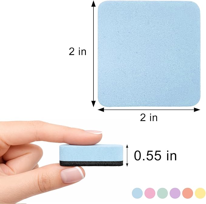 OWLKELA 30Pcs Dry Erase Erasers, White Board Erasers with Magnetic, Suitable for Office, Classroom, Home