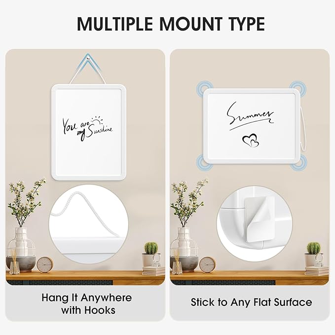 MaxGear Small Dry Erase Board 8.5x11 Inches, Double Sided Mini Whiteboard for Wall, Desk, Fridge, Includes 4 Markers and 2 Magnets, Smooth Dry-Erase Surface, Lightweight and Portable