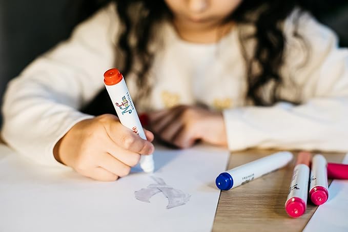 NuFun Activities Mess Free Markers - Create No Mess Wonders with Special Coloring Markers for Kids and Toddlers, created to work only on Mess Free paper (6 count)