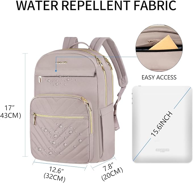 VANKEAN 15.6 Inch Laptop Backpack for Women Large Capacity Waterproof | Waterproof Backpacks Stylish Travel Bags Casual Daypacks for College, Business