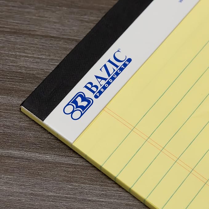 BAZIC PRODUCTS Perforated Writing Pad, 50 Sheets 5x8 Inch, Lined Ruled Memo Writing Pads Note Paper for Office School Student, Total 2 Count [Office Product] [Office Product]