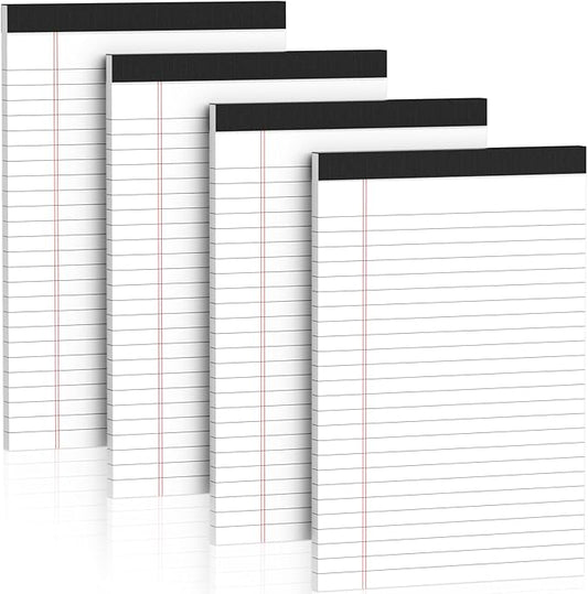 Nichela 5" x 8" Note Pads 4 Pack of Legal Pads 21lb Notepad College Ruled Legal Pad 30 Sheets Perforated Small Writing Pads Double-Side Printed Pad of Paper for School, College, Office