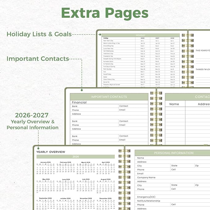 Oucaru Undated Weekly Planner, 8.5"x11", A4 Size To Do List Notebook with Goal & Habit Tracker Organizer, 52 Weekly Planner Notebook with Spiral Binding for Office Home School Supplies