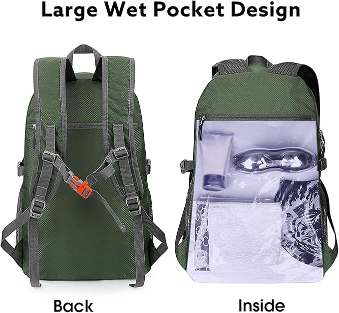 G4Free Lightweight Packable Hiking Backpack, Waterproof Travel Daypack