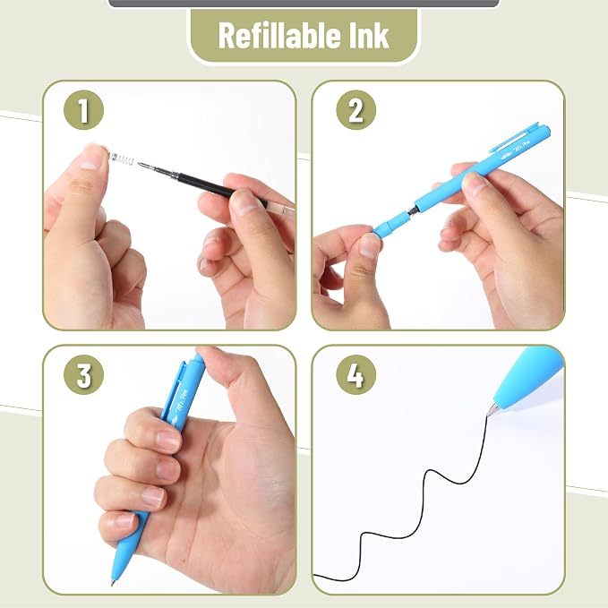 Mr. Pen- Retractable Gel Pens, 12 Pack, Black Ink, Fine Point 0.5mm | Fast Dry, Smooth Writing, Cute Pens for Drawing, Writing Planner and School Supplies
