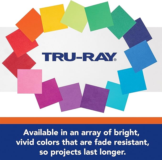 Tru-Ray® Construction Paper, Black, 12" x 18", 50 Sheets Per Pack, 5 Packs