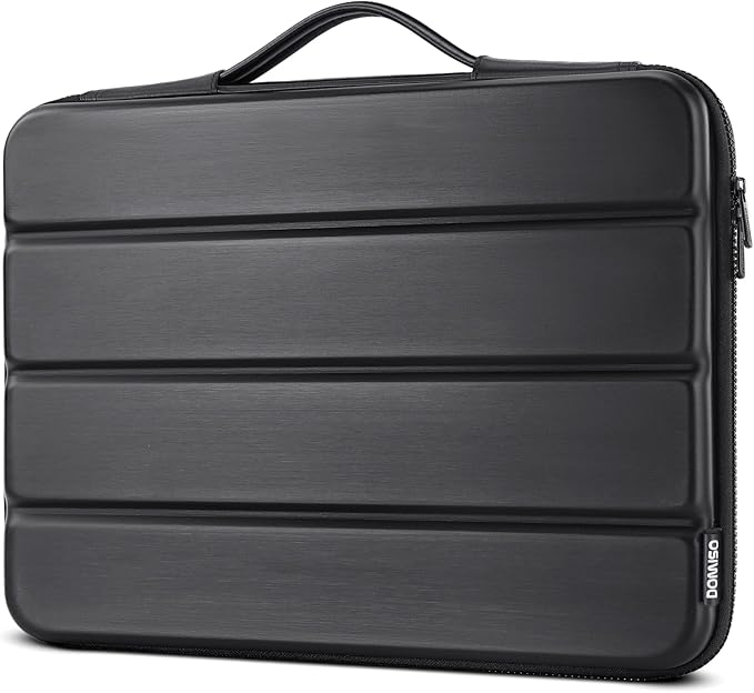 DOMISO 17 inch Laptop Sleeve with Handle Shockproof Computer Bag Waterproof EVA Protective Carrying Case for 17.3" HP Dell Lenovo Asus Laptop, Black