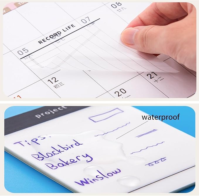200 Sheets, 4 Pads Clear Transparent Sticky Notes 3.7"x 2.7", Lined, Gird, Record Lifes, Projects, Waterproof, Self-Stick Post Notes, Easy to Post for Office, Home, Notebook, Meeting