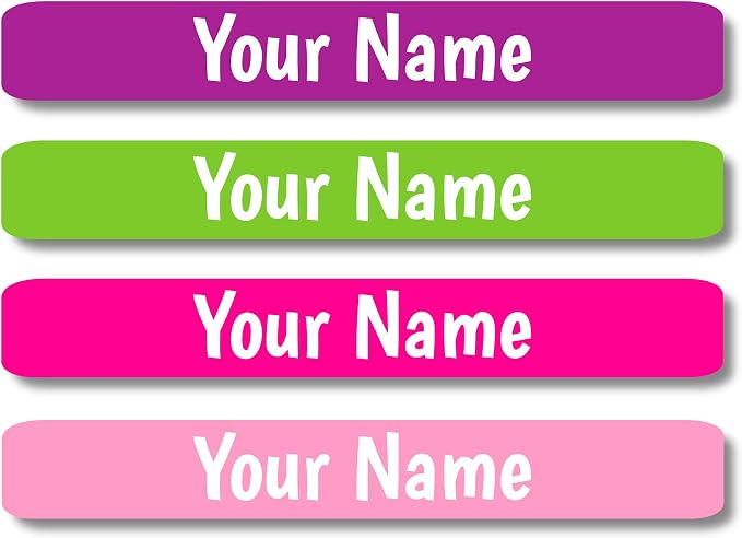 Lovable Labels Personalized Labels for Kids (120 Labels) - Waterproof Dishwasher Safe Peel and Stick Labels are Great for School Supplies Daycare Camp Bottles (Lollipop)