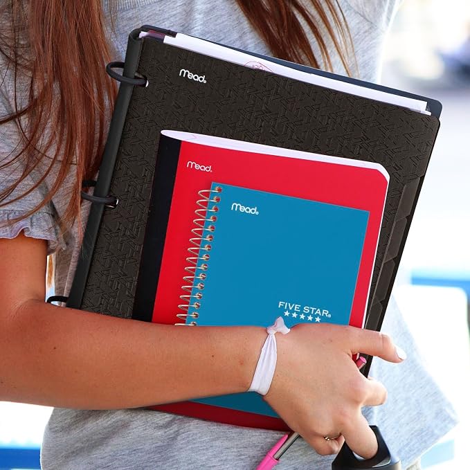 Five Star Personal Spiral Notebooks, 12 Pack, 1 Subject, College Ruled Paper, 7" x 4-3/8", Small Size, 100 Sheets, Amethyst Purple, Sedona Orange, Seaglass Green, Tidewater Blue, Gray, Black (38029)