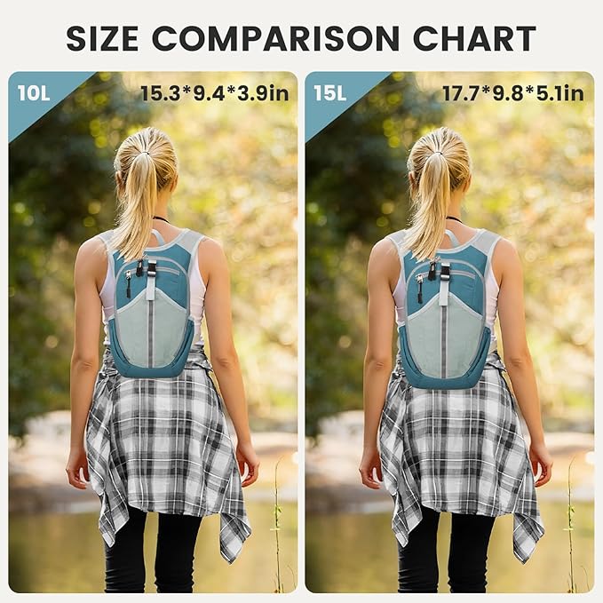 Small Hiking Backpack 10L-Lightweight Packable Foldable Backpack for Travel Camping Outdoor Commute,Compact Rucksack for Women Men(Blue)