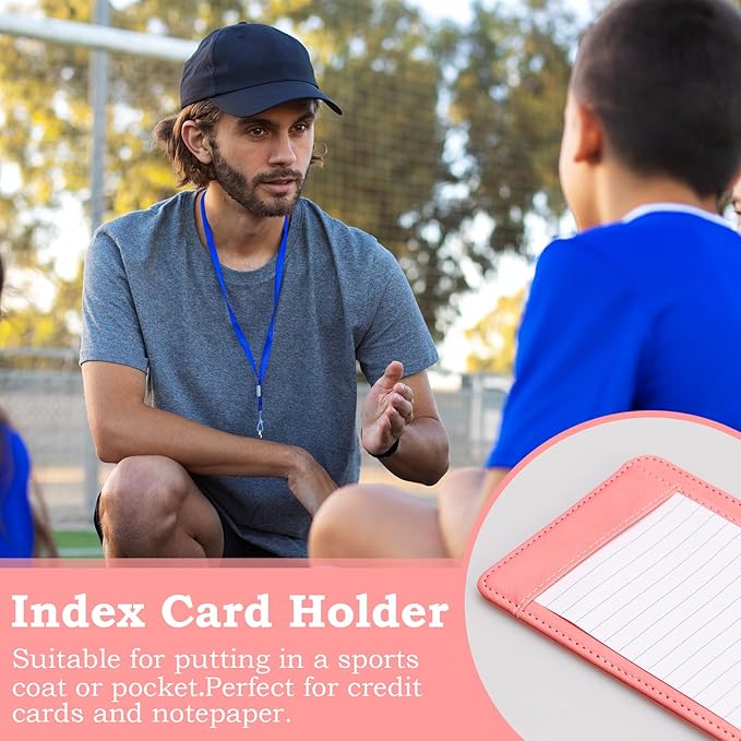 Leather Index Card Holder 3.8x6 Pink 3 x 5 PU Card Wallet Portable Pocket Notepad Holder with 25 Lined Sheets Mini Note Card Holder Writing Case with Card Slot Note Card Case for Record Sports No Pen