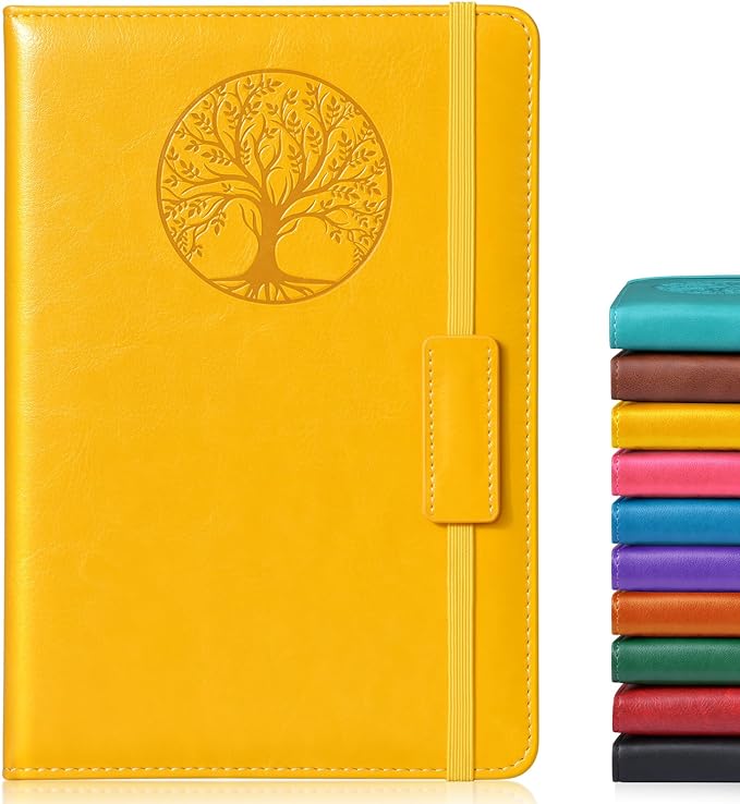 Lined Journal Notebook for Women Men,256 Thick Pages,A5 Hardcover Vintage Leather Journal for Writing,Travel,Business,Work, School,College Ruled Notebooks for Note Taking,Daily Diary 5.7"×8.3"