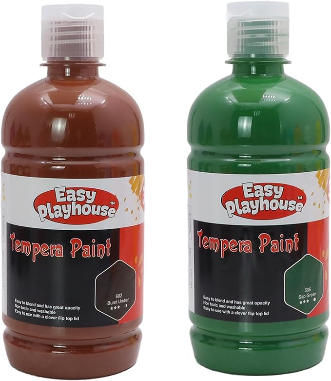 Easy Playhouse 10 Pack 16oz Washable Tempera Paints for Kids, Non-Toxic and Vibrant Colors, Ideal for School Projects, Arts, Crafts, and Creative Activities, Safe Art Supplies Set