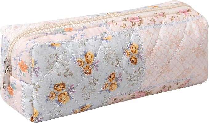 Pencil Case Office College School Storage Bag Pouch Holder Box Organizer Makeup Pouch Cosmetic Bag Aesthetic Cute Pen Case for Girls Boys Kids (Bee color mixing)