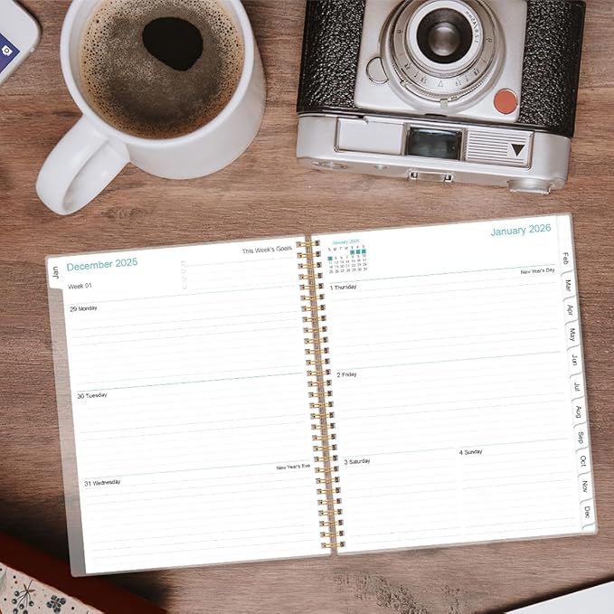 2026 Planner - Weekly & Monthly Planner Spiral Bound, Planner 2026 from January 2026 - December 2026 with Monthly Tabs, Inner Pocke, 8.5" x 11", Dark Blue