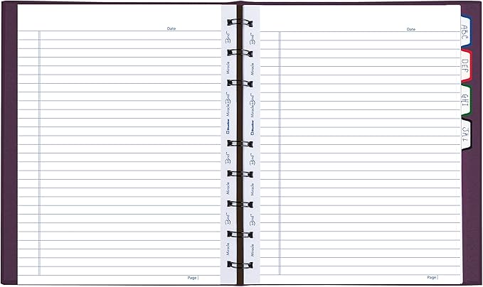 Blueline MiracleBind™ Notebook, Refillable, Lizard-Like Hard Cover, 9.25" x 7.25", 150 Ruled Pages, Grape (AF9150.95)