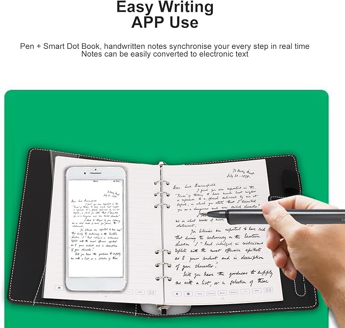 Smart Notebook with Digital Pen, Reusable Erasable Writing Pad with Real Time App Sync, Converts Handwriting to Digital Notes, Ideal for Business Meetings, Work Notes