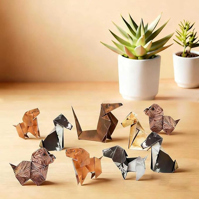 DIY Paper Cat Origami Kit - 100 Sheets DIY Origami Paper for Kids & Adults, Fun Creative Art Project, Desk Decor and Gift for Pet Lovers (Cat/dog Design)