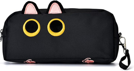 Hongdian Large Capacity Pencil Case, 3D Cat Pen Bags Pencil Pouch Organizer for Office College School