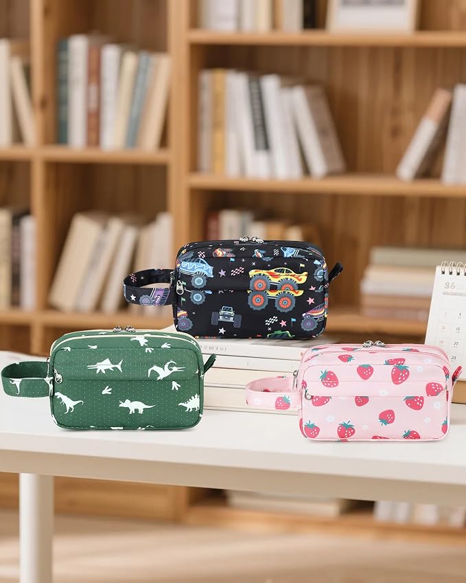 CAMTOP Cute Pencil Case for Boys, Large Capacity Pencil Pouch with 3 Compartments Pen Organizer Kawaii Pencil Box Bag for School Travel Gifts
