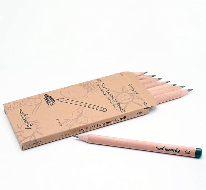 Jumbo Thick Triangular Pencils for Preschooler, Kids, 3-6 yr old - My First Learning Pencil 6B