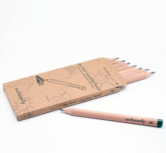 Jumbo Thick Triangular Pencils for Preschooler, Kids, 3-6 yr old - My First Learning Pencil 6B