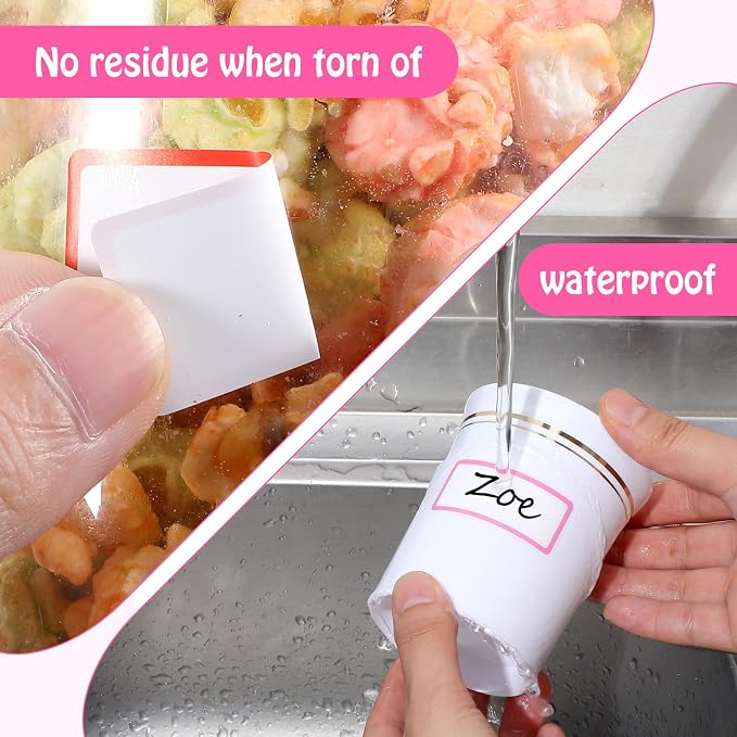 120 Pcs Baby Bottle Labels for Daycare, Waterproof School Name Labels Stickers Self-Laminating Multipurpose Write-On Name Labels for Kids Sippy Cup Water Bottle Lunch Box