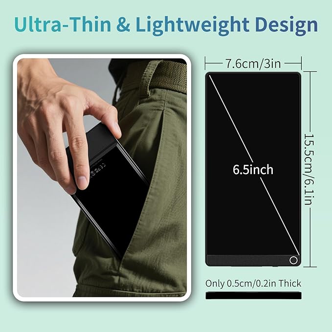 6.5 Inch LCD Writing Tablet Portable Digital Notepad Mini Electronic Notebook Reusable Drawing Board